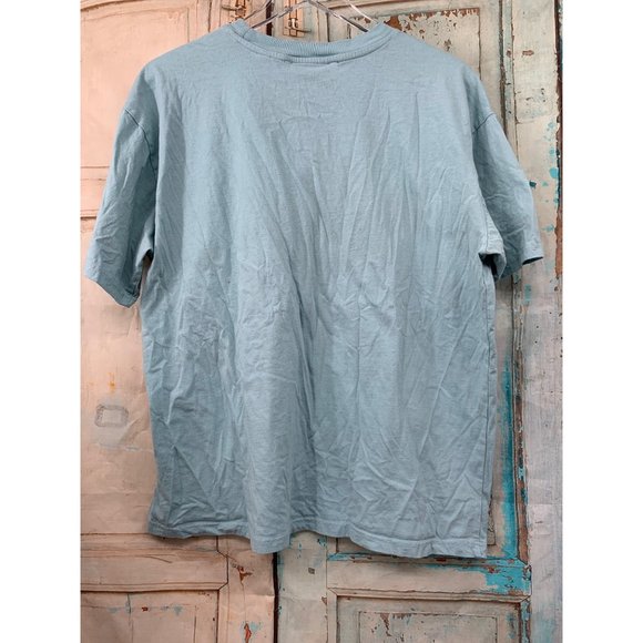 Pac Sun T Shirt Short Sleeve Large Blue | Orange Solid Blue Cotton - Picture 4 of 5